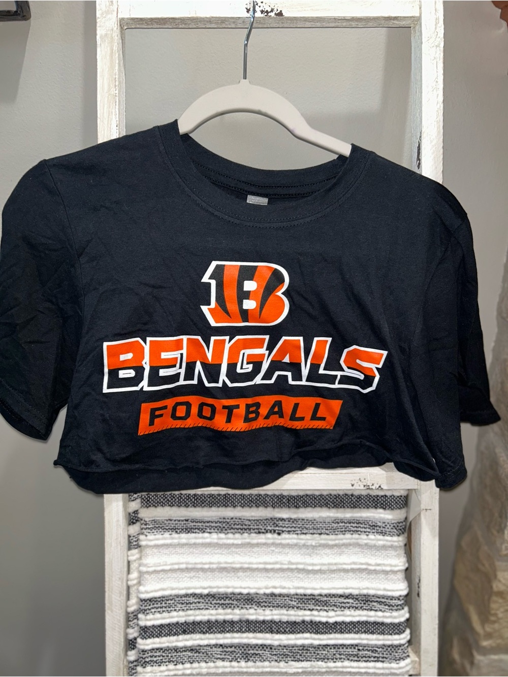 NFL Black and Orange Bengals Crop Top